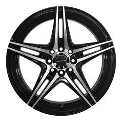15 Inches Alloy Wheel Onyx WMS08G Black Glossy & Polished Metal 8h